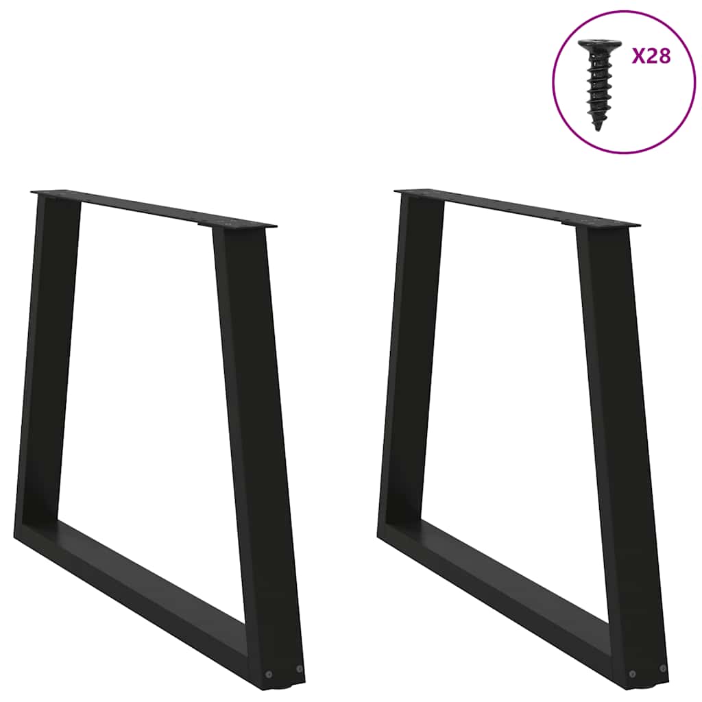 Esstisch Beine V-Form 2 Stück Schwarz 100x(72-73,3) cm Stahl