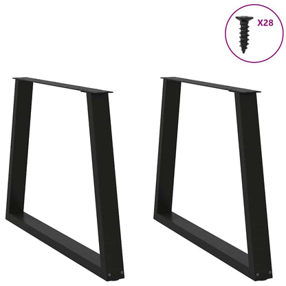Esstisch Beine V-Form 2 Stück Schwarz 100x(72-73,3) cm Stahl