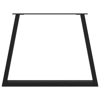 Esstisch Beine V-Form 2 Stück Schwarz 100x(72-73,3) cm Stahl