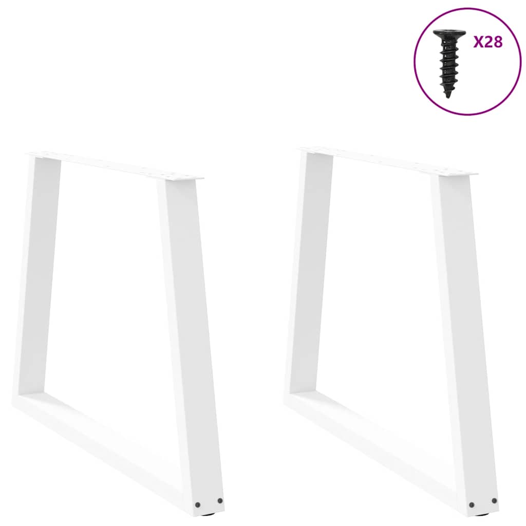 Esstischbeine V-Form 2 Stück Weiß 100x(72-73,3) cm Stahl
