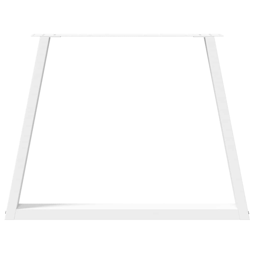 Esstischbeine V-Form 2 Stück Weiß 100x(72-73,3) cm Stahl