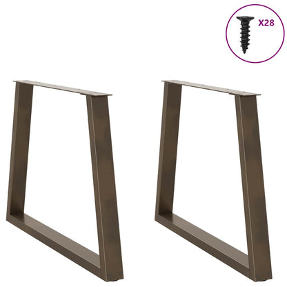 Esstischbeine V-Form 2 Stück Naturstahl 100x(72-73,3) cm Stahl
