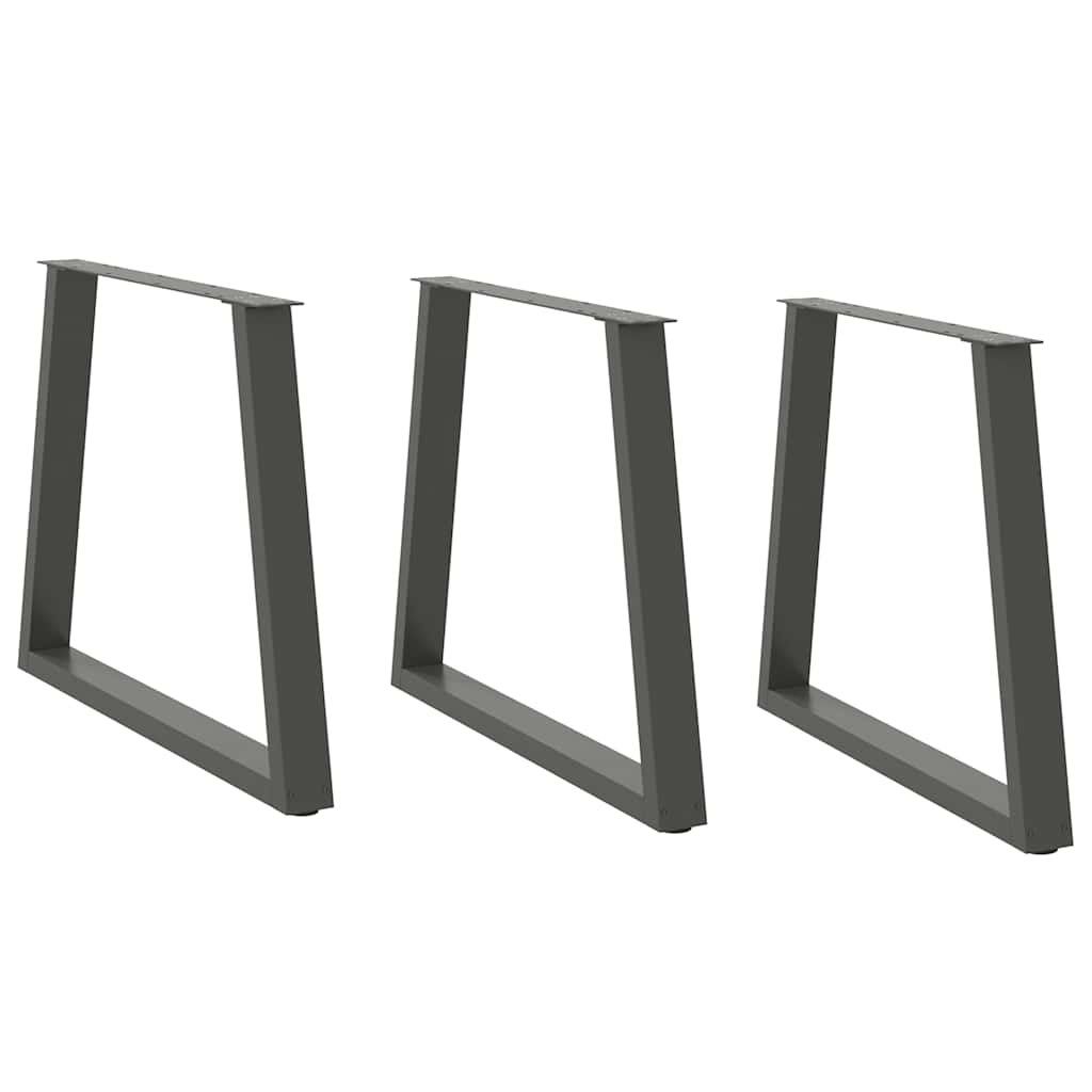 Spisebordsben V-Shape 3 Stk Antracit 80x(72-73,3) cm Stål