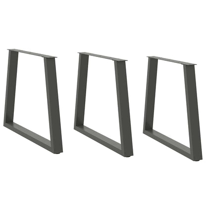 Spisebordsben V-Shape 3 Stk Antracit 80x(72-73,3) cm Stål