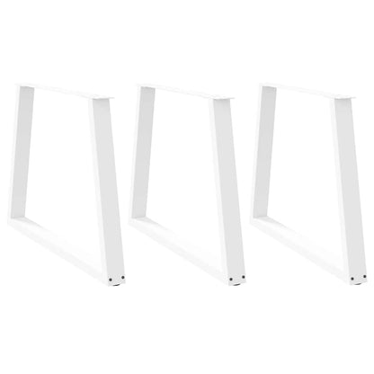 Spisebordsben V-form 3 stk hvid 100x(72-73,3) cm stål