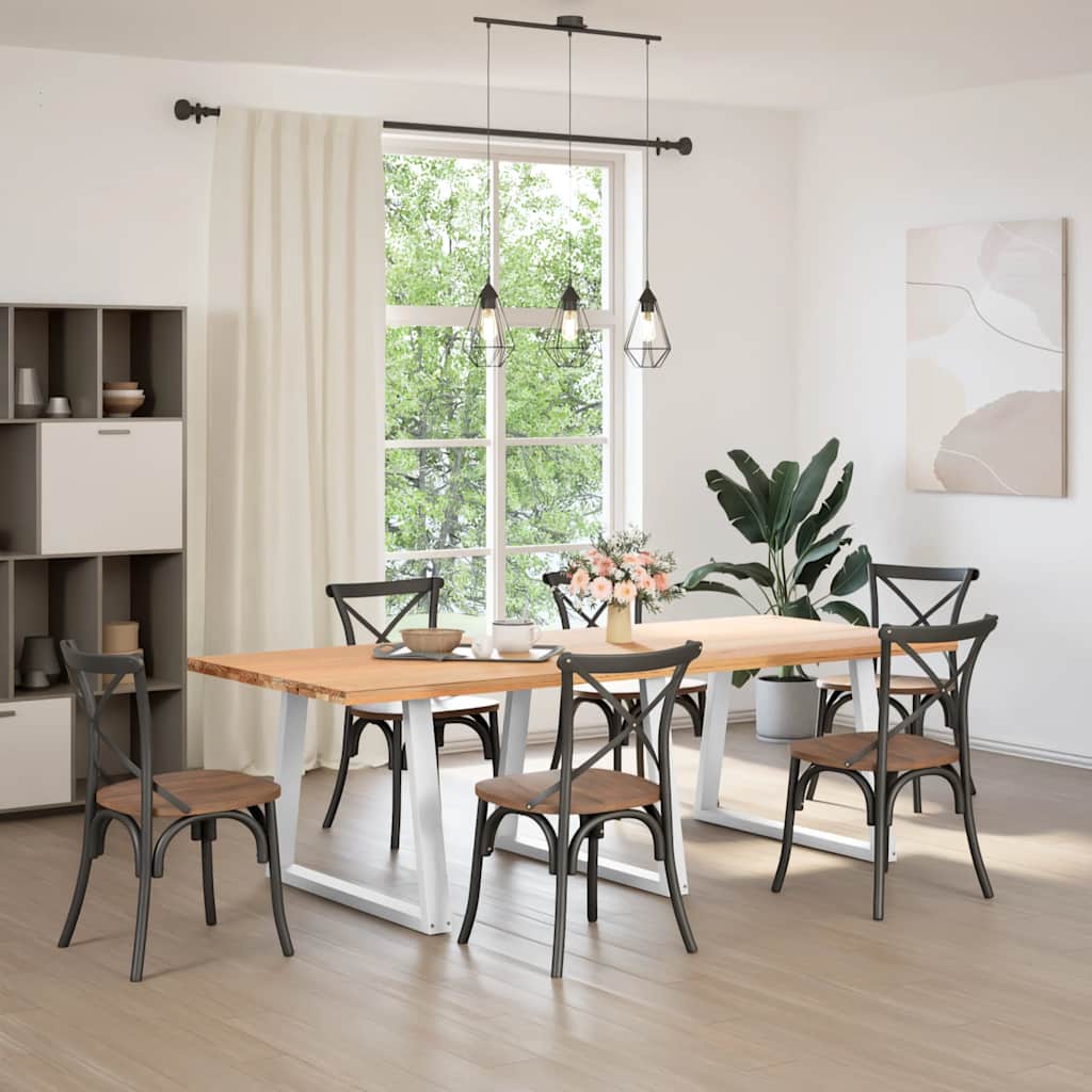 Spisebordsben V-form 3 stk hvid 100x(72-73,3) cm stål