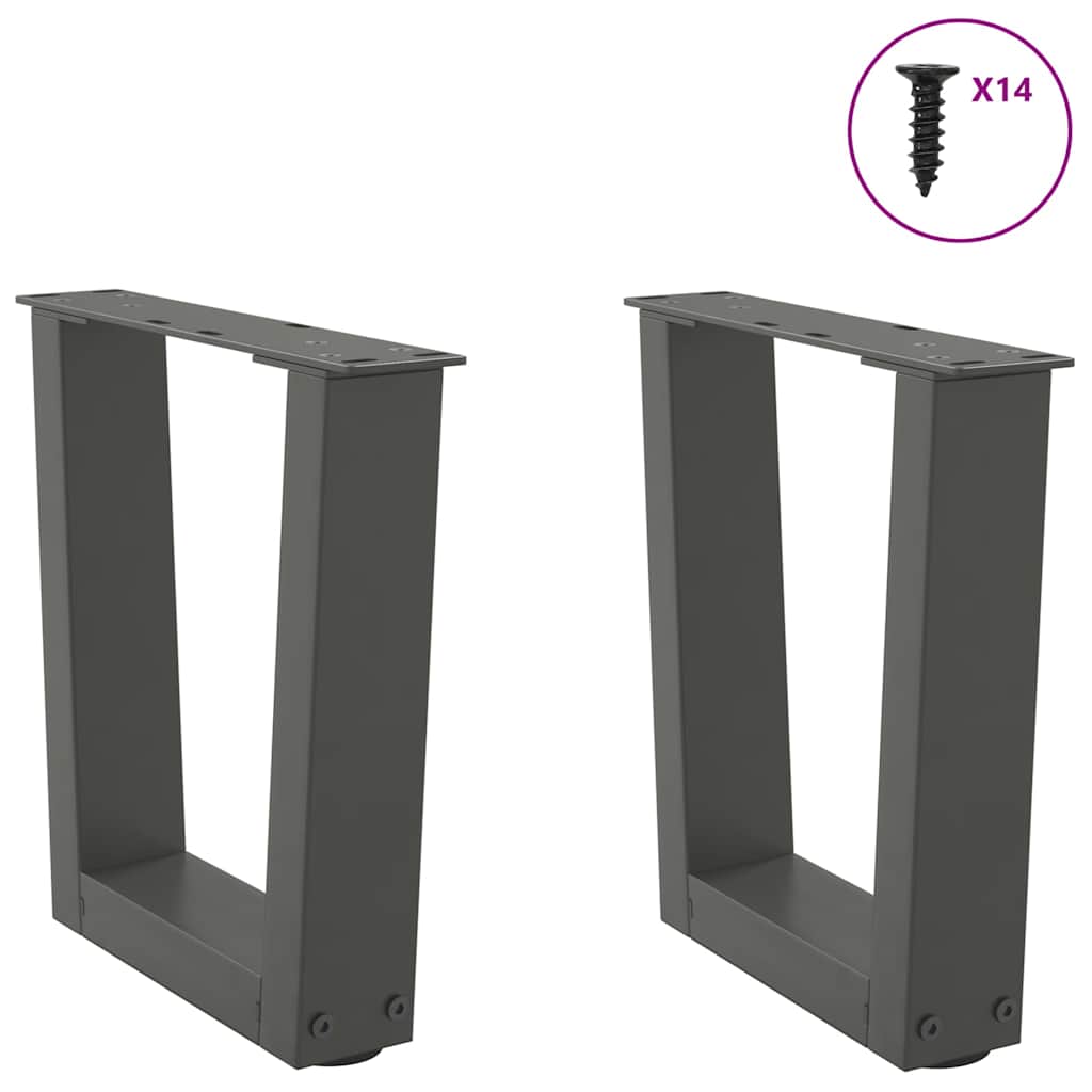Couchtischbeine V-Form 2 Stück Anthrazit 30x(30-31,3) cm Stahl