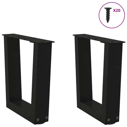 Couchtischbeine V-Form 2 Stück Schwarz 40x(30-31,3) cm Stahl