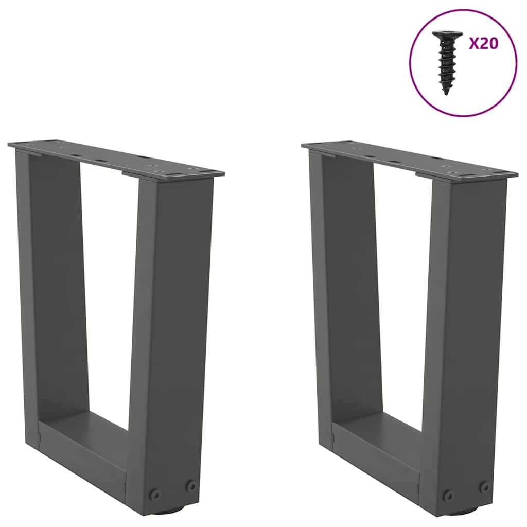 Couchtischbeine V-Form 2 Stück Anthrazit 40x(30-31,3) cm Stahl