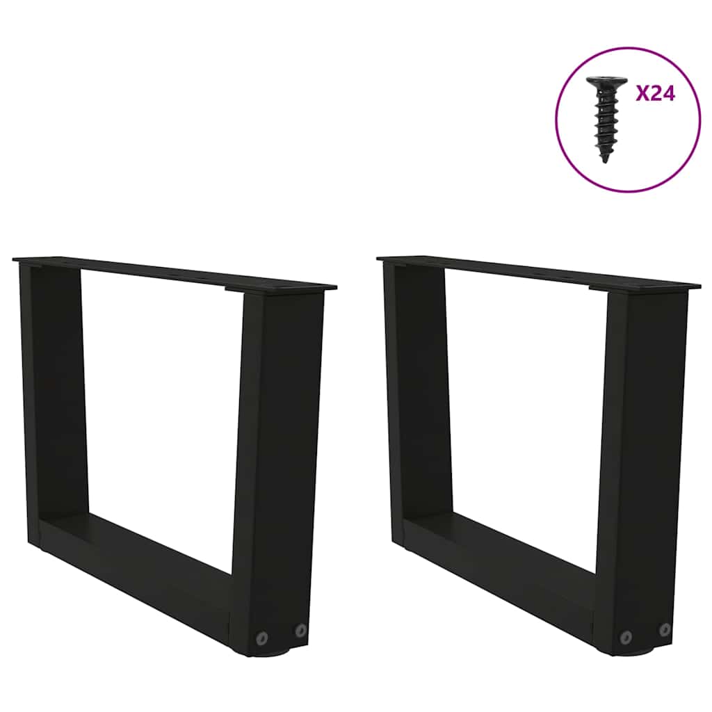 Couchtischbeine V-Form 2 Stück Schwarz 50x(30-31,3) cm Stahl