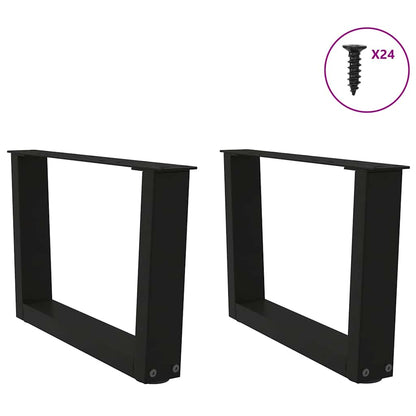 Couchtischbeine V-Form 2 Stück Schwarz 50x(30-31,3) cm Stahl