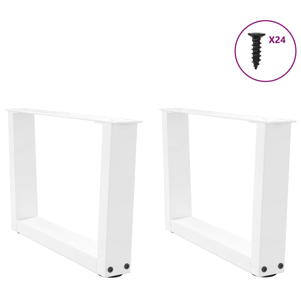 Couchtischbeine V-Form 2 Stück Weiß 50x(30-31,3) cm Stahl