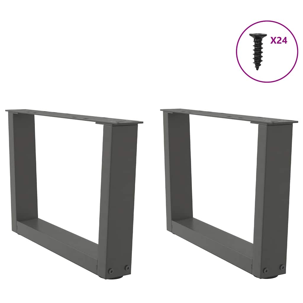 Couchtischbeine V-Form 2 Stück Anthrazit 50x(30-31,3) cm Stahl