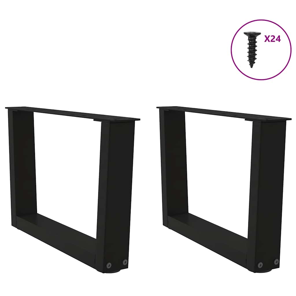 Couchtischbeine V-Form 2 Stück Schwarz 60x(30-31,3) cm Stahl