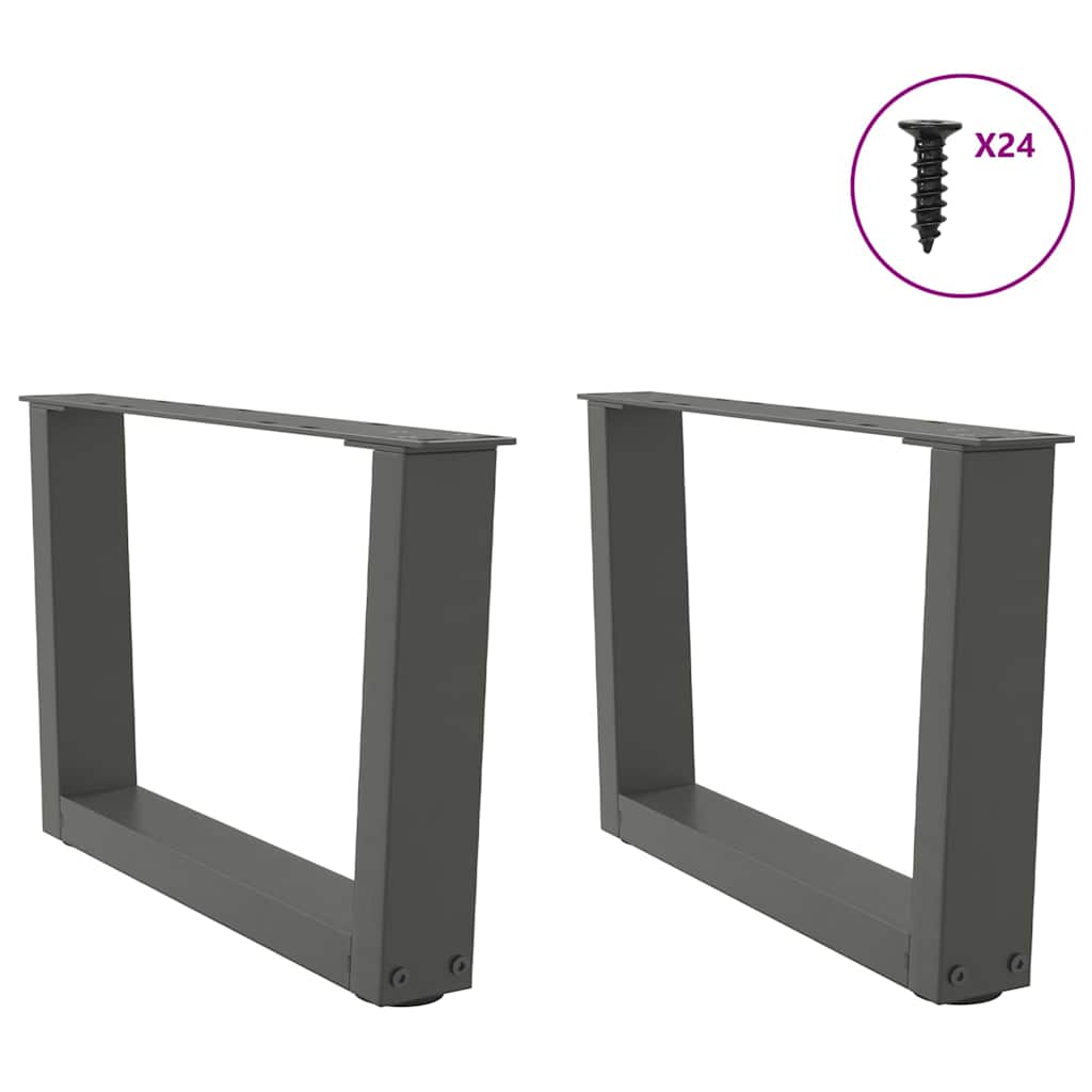 Couchtischbeine V-Form 2 Stück Anthrazit 60x(30-31,3) cm Stahl
