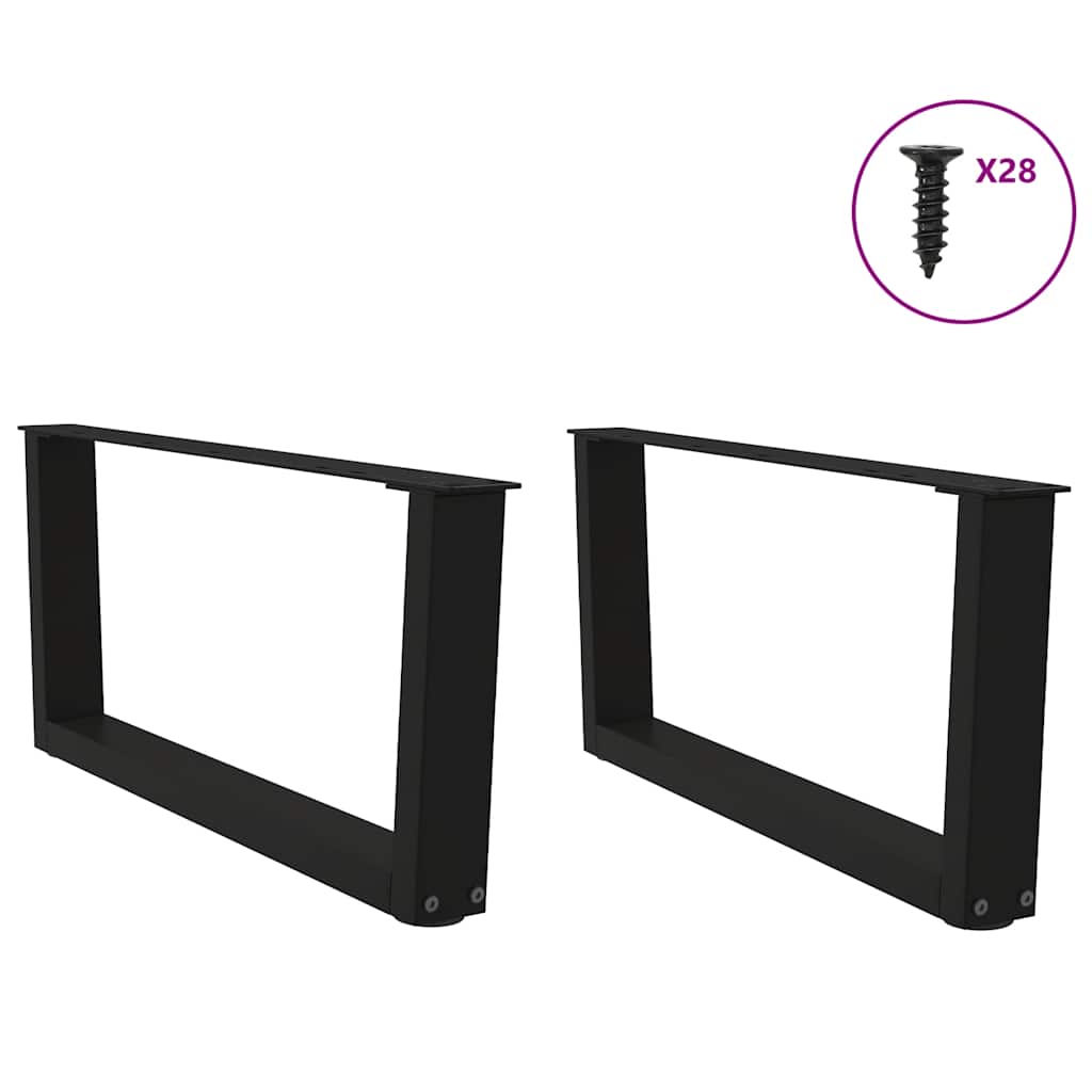 Couchtischbeine V-Form 2 Stück Schwarz 70x(30-31,3) cm Stahl
