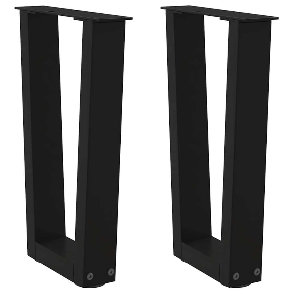 Couchtischbeine V-Form 2 Stück Schwarz 28x(42-43,3) cm Stahl