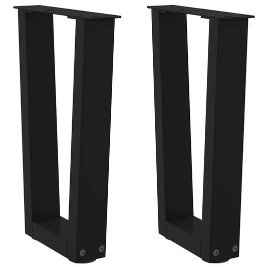 Couchtischbeine V-Form 2 Stück Schwarz 28x(42-43,3) cm Stahl
