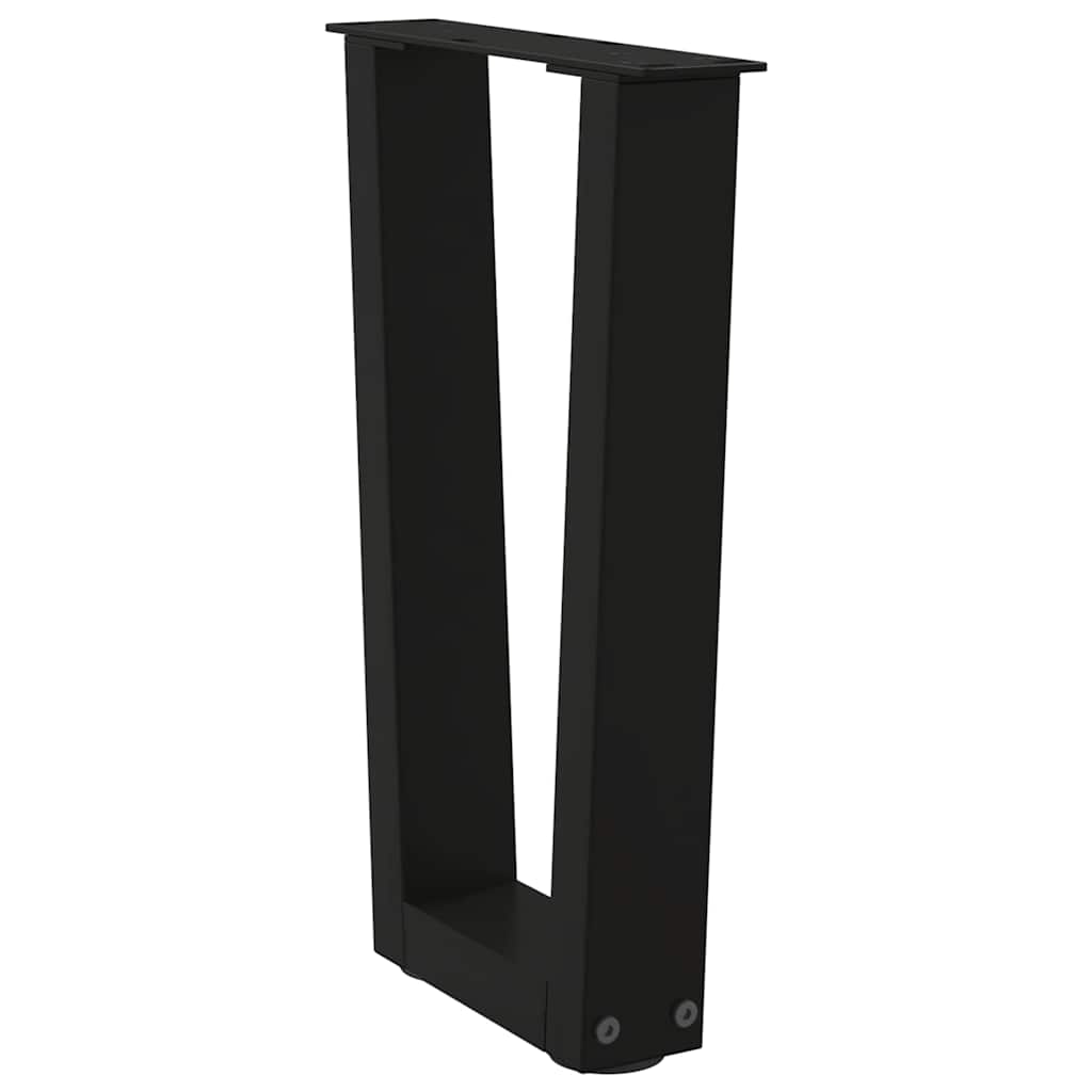 Couchtischbeine V-Form 2 Stück Schwarz 28x(42-43,3) cm Stahl