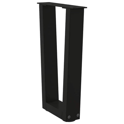 Couchtischbeine V-Form 2 Stück Schwarz 28x(42-43,3) cm Stahl