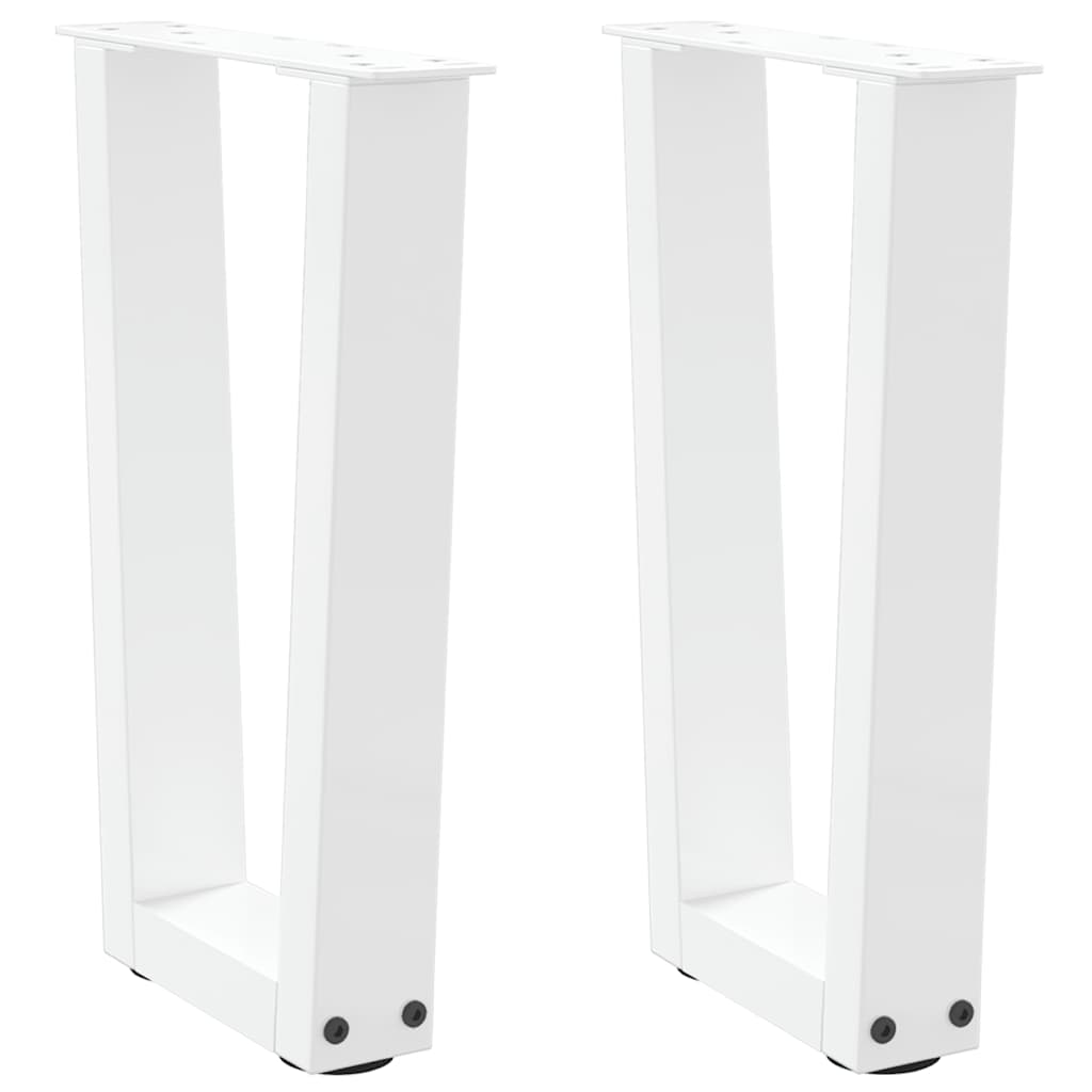 Couchtischbeine V-Form 2 Stück Weiß 28x(42-43,3) cm Stahl
