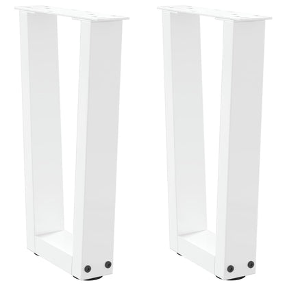 Couchtischbeine V-Form 2 Stück Weiß 28x(42-43,3) cm Stahl