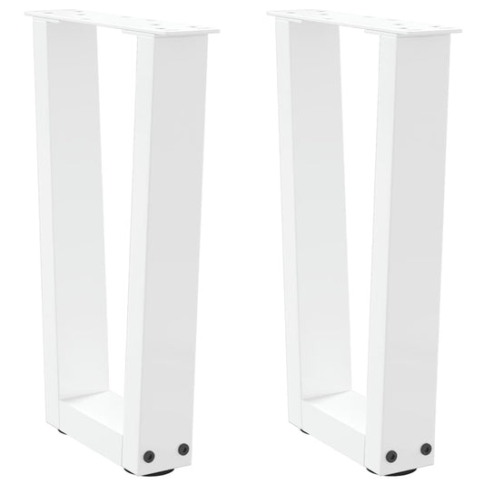 Couchtischbeine V-Form 2 Stück Weiß 28x(42-43,3) cm Stahl