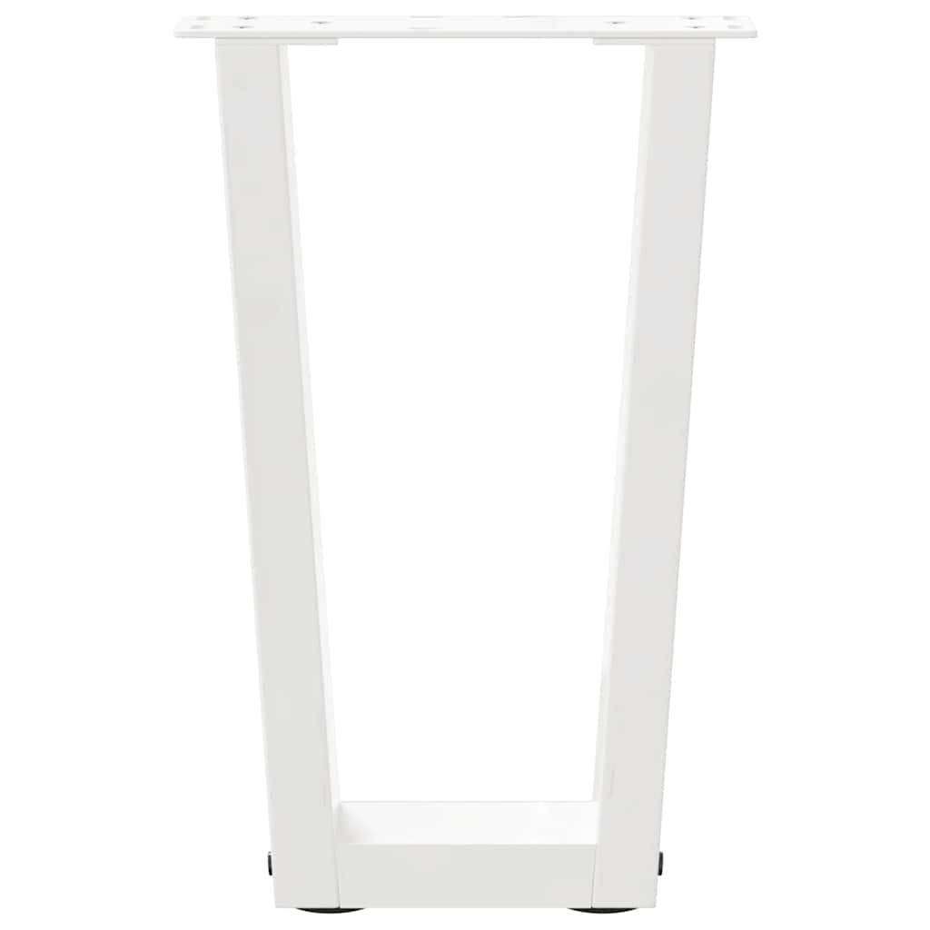 Couchtischbeine V-Form 2 Stück Weiß 28x(42-43,3) cm Stahl