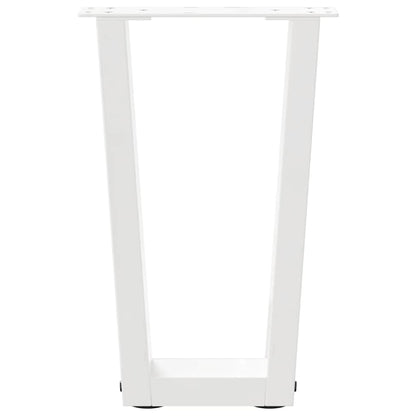 Couchtischbeine V-Form 2 Stück Weiß 28x(42-43,3) cm Stahl