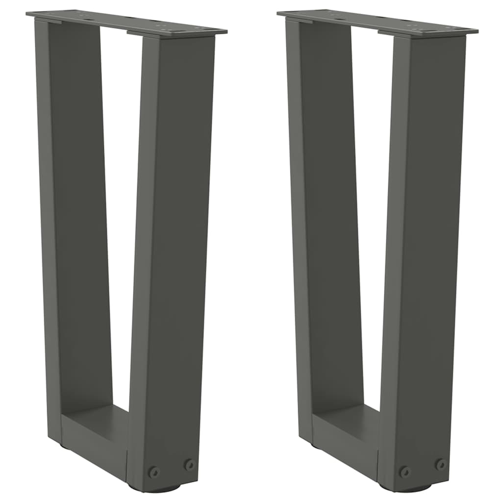 Couchtischbeine V-Form 2 Stück Anthrazit 28x(42-43,3) cm Stahl