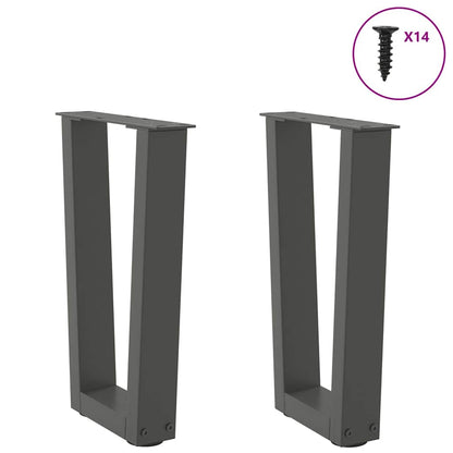 Couchtischbeine V-Form 2 Stück Anthrazit 28x(42-43,3) cm Stahl