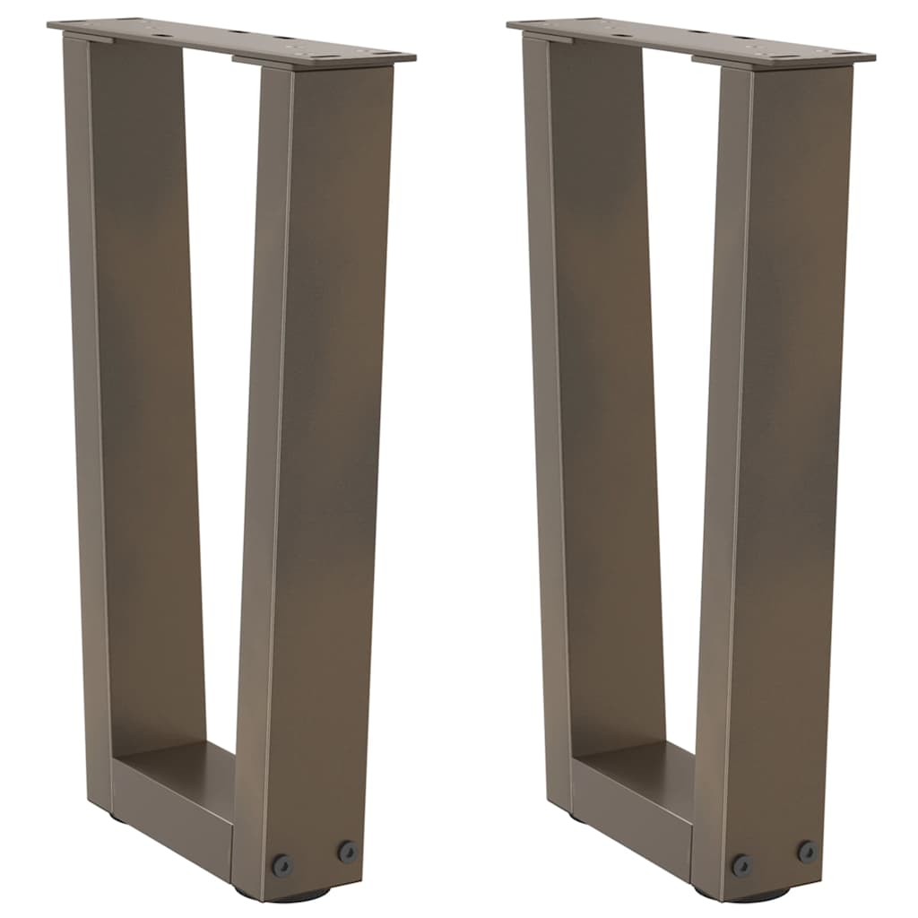 Couchtischbeine V-Form 2 Stück Naturstahl 28x(42-43,3) cm Stahl