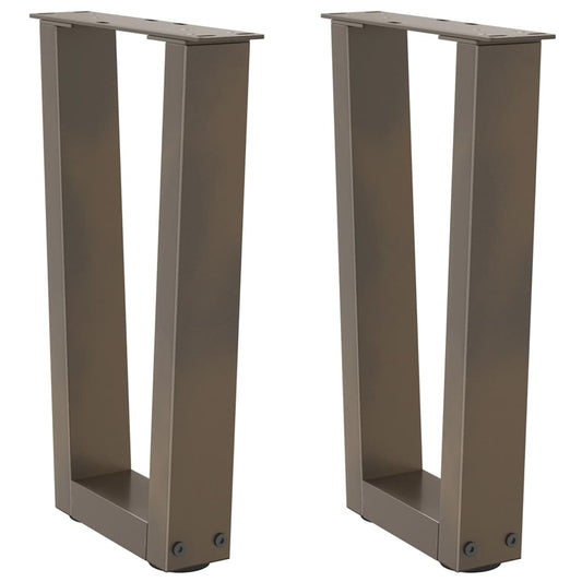 Couchtischbeine V-Form 2 Stück Naturstahl 28x(42-43,3) cm Stahl