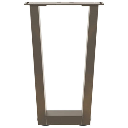 Couchtischbeine V-Form 2 Stück Naturstahl 28x(42-43,3) cm Stahl