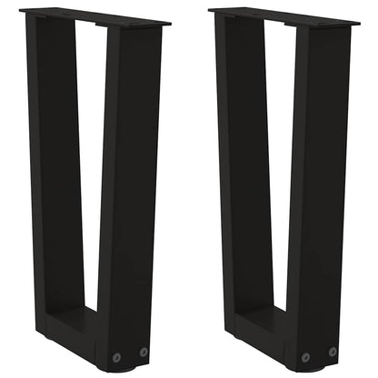 Couchtischbeine V-Form 2 Stück Schwarz 38x(42-43,3) cm Stahl
