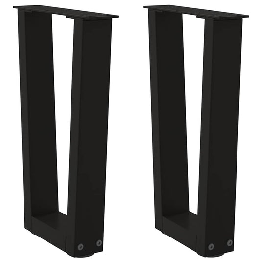 Couchtischbeine V-Form 2 Stück Schwarz 38x(42-43,3) cm Stahl