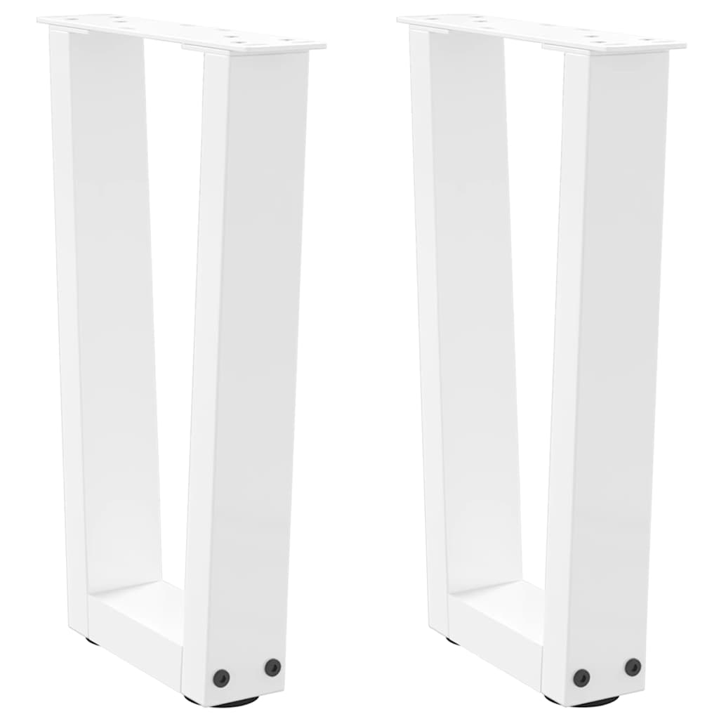 Couchtischbeine V-Form 2 Stück Weiß 38x(42-43,3) cm Stahl