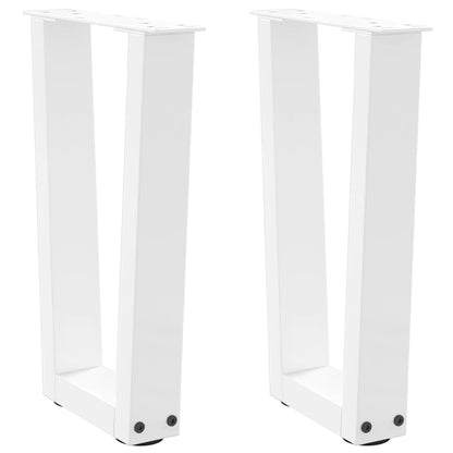 Couchtischbeine V-Form 2 Stück Weiß 38x(42-43,3) cm Stahl