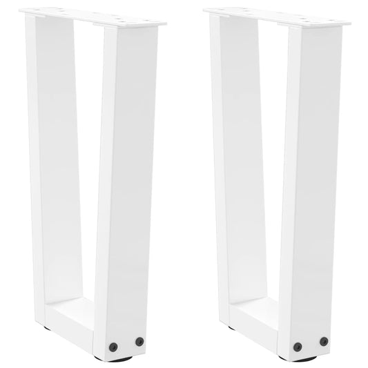 Couchtischbeine V-Form 2 Stück Weiß 38x(42-43,3) cm Stahl