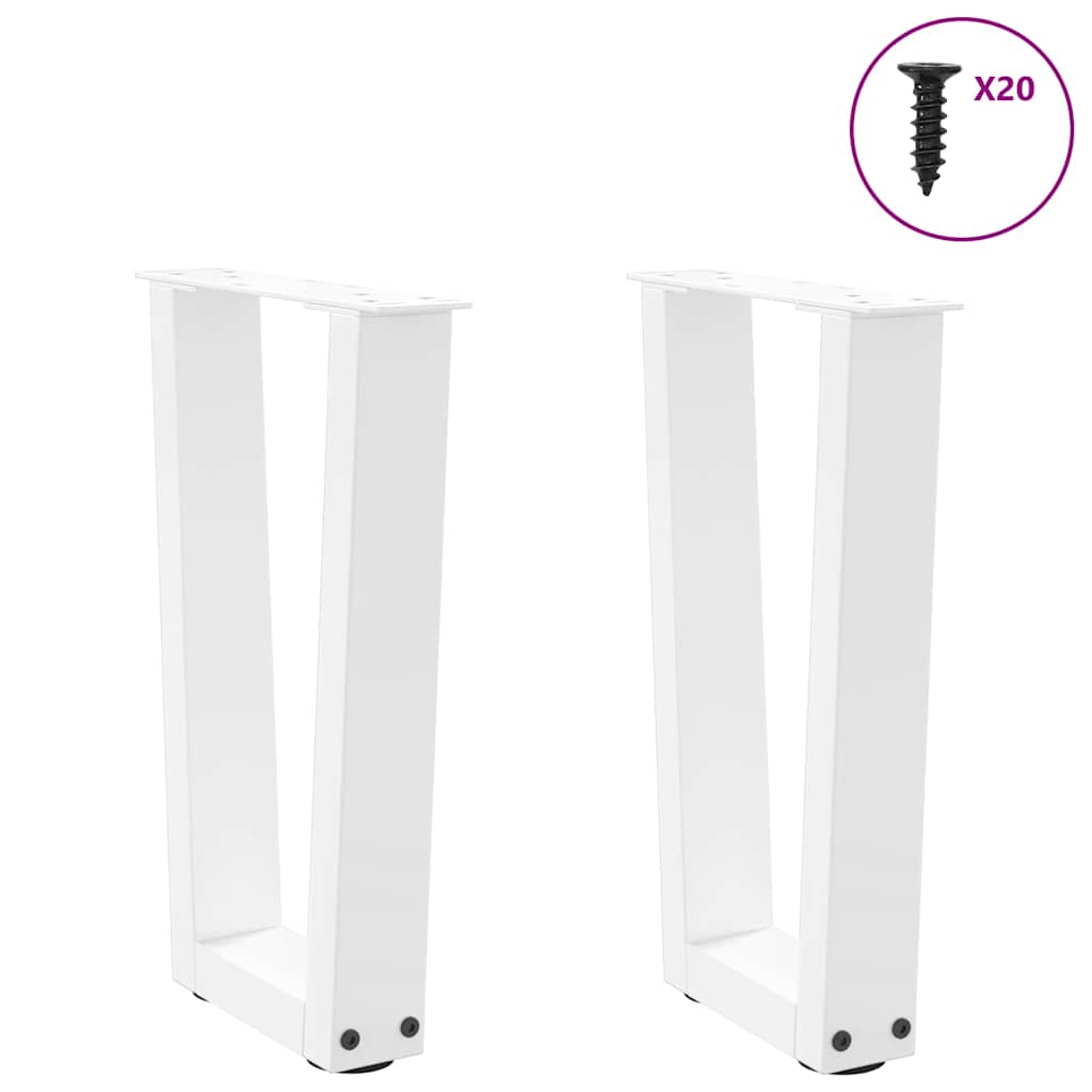 Couchtischbeine V-Form 2 Stück Weiß 38x(42-43,3) cm Stahl