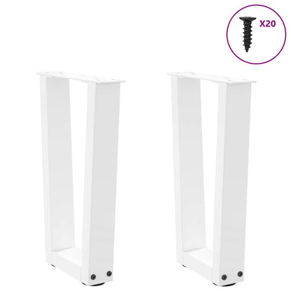 Couchtischbeine V-Form 2 Stück Weiß 38x(42-43,3) cm Stahl
