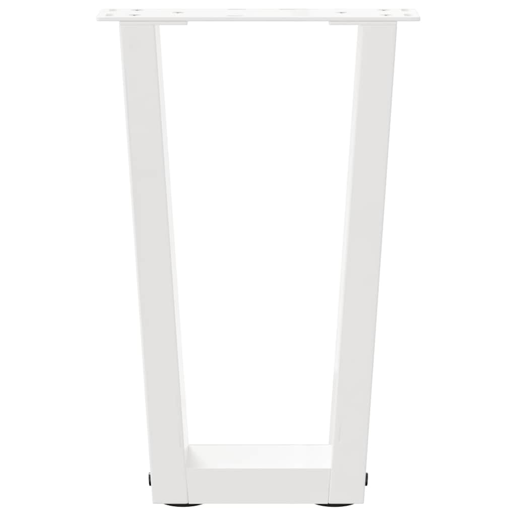 Couchtischbeine V-Form 2 Stück Weiß 38x(42-43,3) cm Stahl