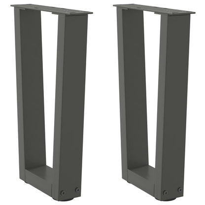 Couchtischbeine V-Form 2 Stück Anthrazit 38x(42-43,3) cm Stahl