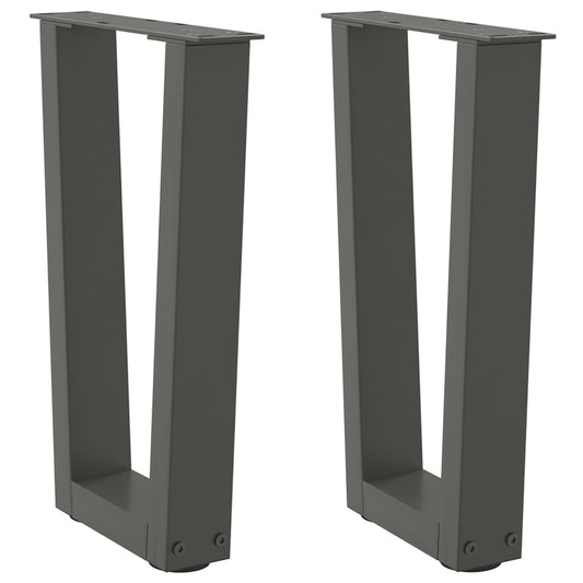 Couchtischbeine V-Form 2 Stück Anthrazit 38x(42-43,3) cm Stahl