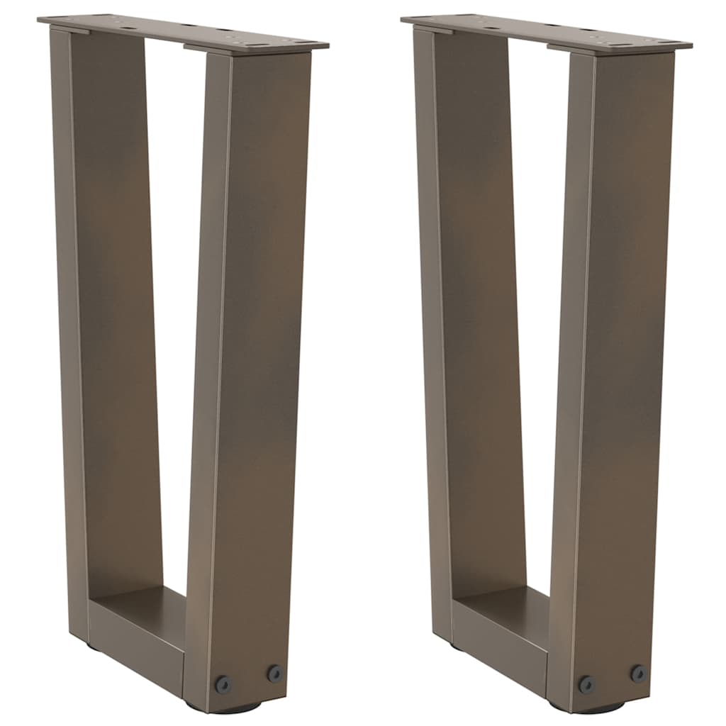 Couchtischbeine V-Form 2 Stück Naturstahl 38x(42-43,3) cm Stahl