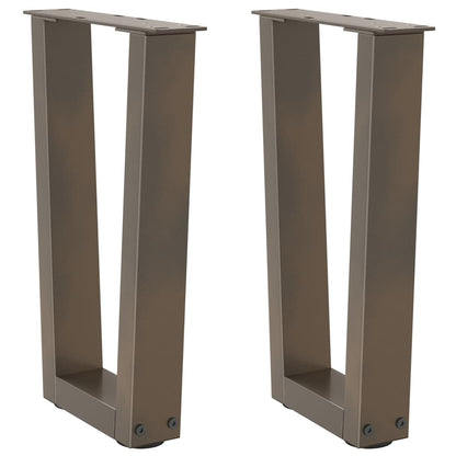 Couchtischbeine V-Form 2 Stück Naturstahl 38x(42-43,3) cm Stahl