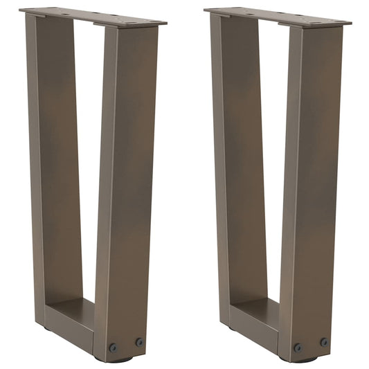 Couchtischbeine V-Form 2 Stück Naturstahl 38x(42-43,3) cm Stahl