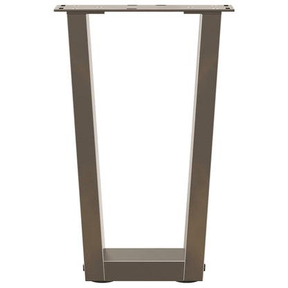 Couchtischbeine V-Form 2 Stück Naturstahl 38x(42-43,3) cm Stahl
