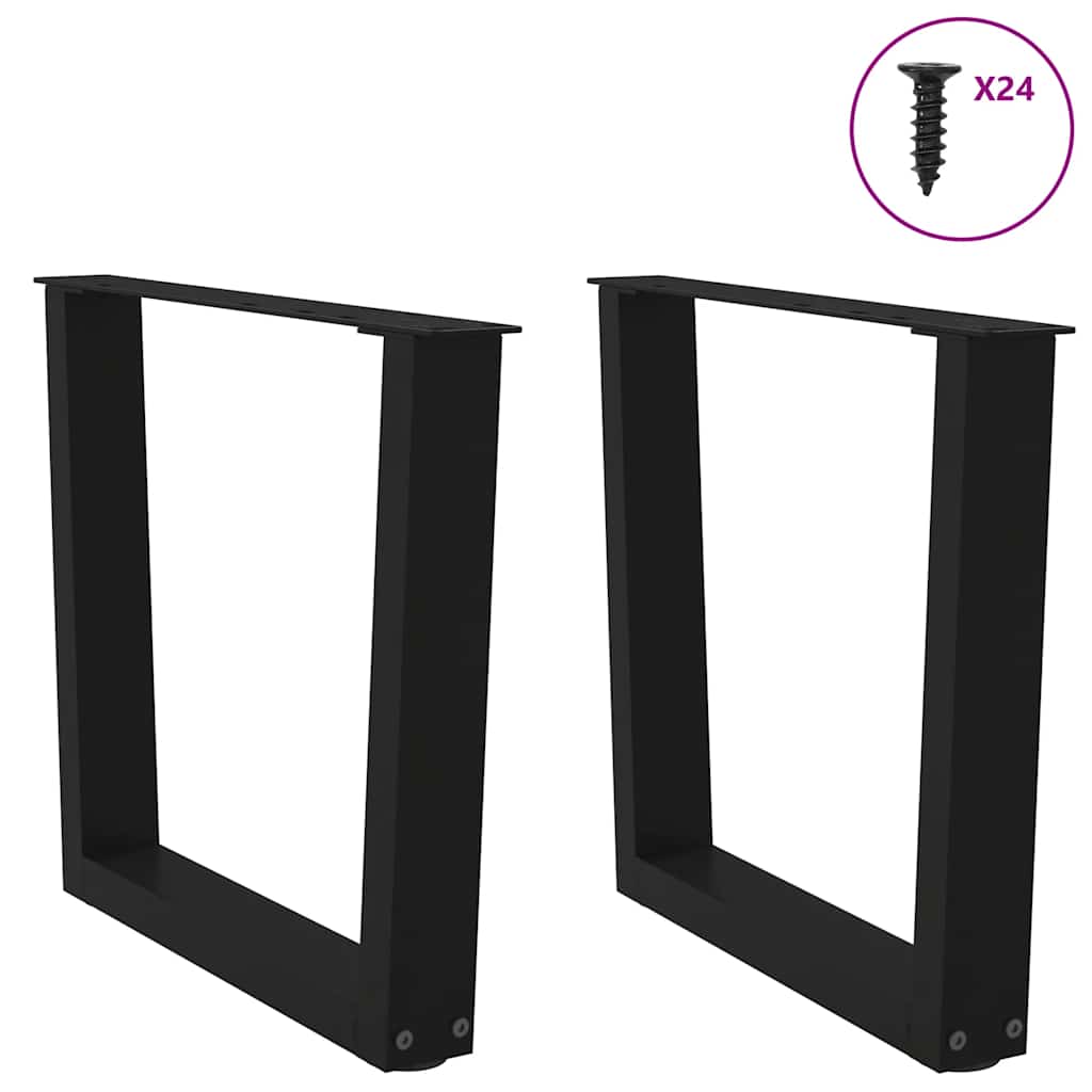 Couchtischbeine V-Form 2 Stück Schwarz 50x(42-43,3) cm Stahl