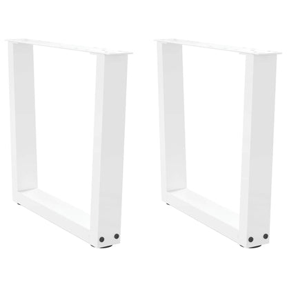 Couchtischbeine V-Form 2 Stück Weiß 50x(42-43,3) cm Stahl